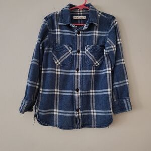 Alex Mill Blue & White Plaid Button-Up Shirt Size 4 Boys Fall Longsleeve Cotton